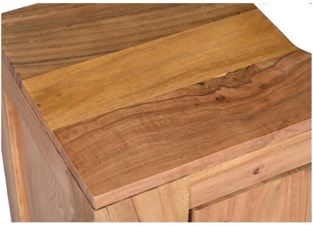 furniture-nabytek.cz - Masivní koupelnová skříňka Auckland z akáciového dřeva, lakovaná, hnědá – 67×30×61 cm