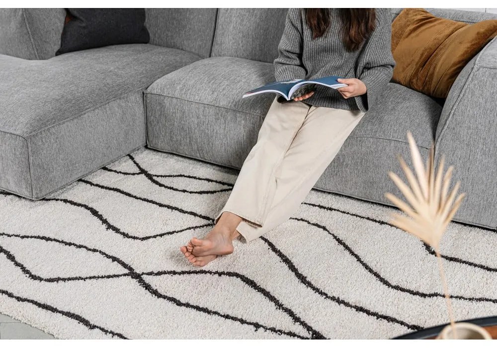 Biely/čierny koberec 140x200 cm Routa – Universal