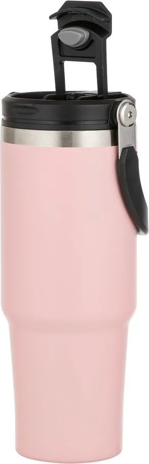 Svetloružová cestovná fľaša z nehrdzavejúcej ocele 1 l Eco – Ladelle