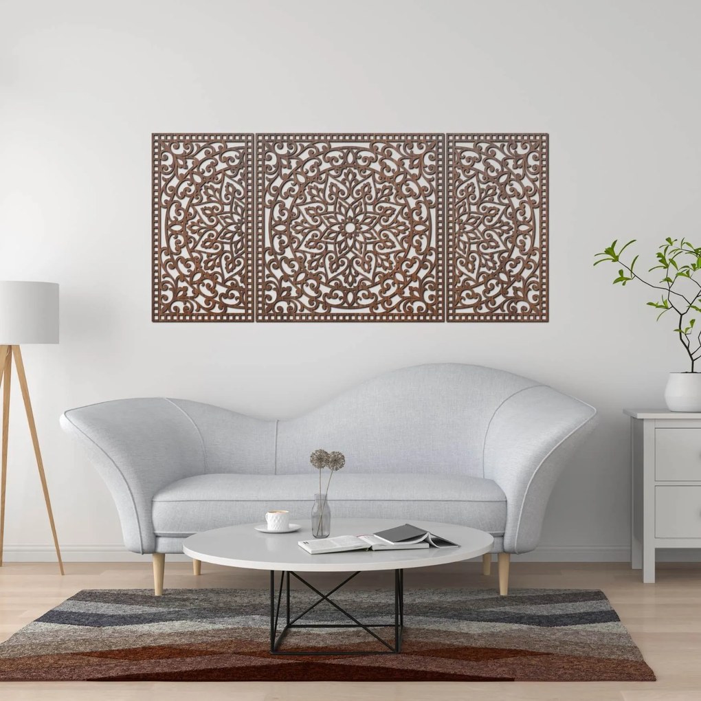 Drevená nástenná dekorácia Mandala | FLORIA: HDF - Javor 105 x 50 cm 4713-112978 HDF0514-B