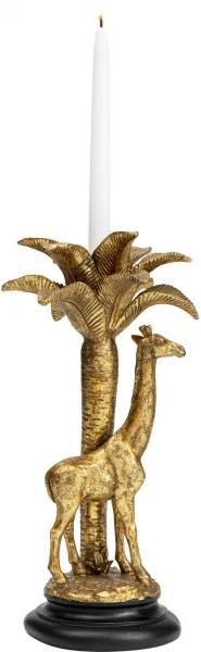 KARE DESIGN Sada 2 ks Svietnik Giraffe Palm Tree zlatá, 35 cm 34,5 × 14 × 14 cm