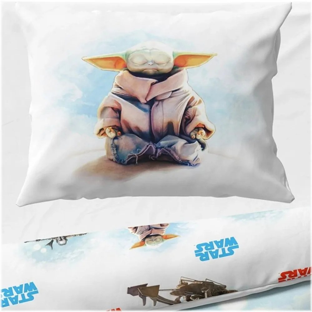Obojstranné bavlnené posteľné obliečky Star Wars - Hviezdne vojny - motív Baby Yoda - 100% bavlna - 70 x 90 cm + 140 x 200 cm