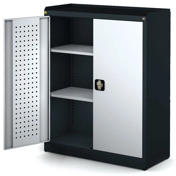 Antistatická policová ESD skriňa 2-dverová, 2 police, 1170 x 920 x 500 mm