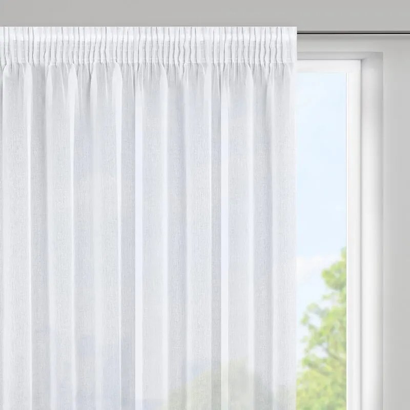 Dekorstudio Záclona ELPIDIA s riasiacou páskou 350 x 150 cm – biela