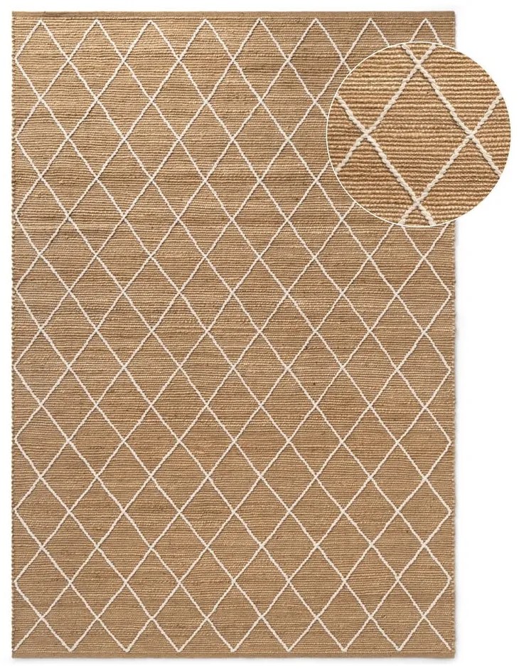 Ručne tkaný jutový koberec v prírodnej farbe 120x180 cm Kunu – Hanse Home