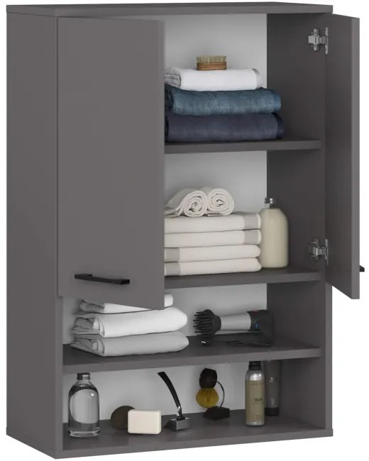 Kúpeľňová skrinka FIN H934 W64 2D 1P grafitová