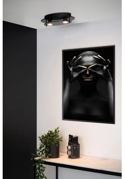 Lucide 79181/02/30 - Stropné svietidlo OKNO 2xGU10/5W/230V čierna