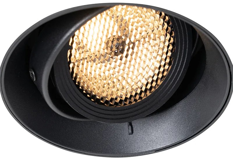 Moderné zapustené bodové svetlo čierne GU10 AR70 okrúhle bez rámu - Oneon Honey