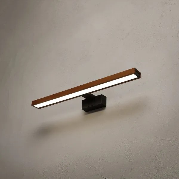 BRILAGI-LED Kúpeľňové osvetlenie zrkadla 3v1 WOODY MIRROR LED/12W/230V 60 cm IP44 čierna/dub