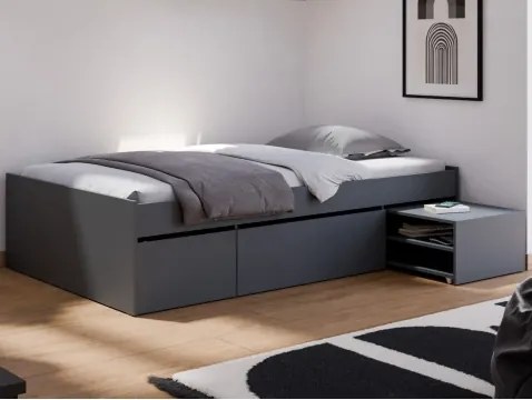 Posteľ s úložnými zásuvkami Assisi 120x200 cm, antracitová%