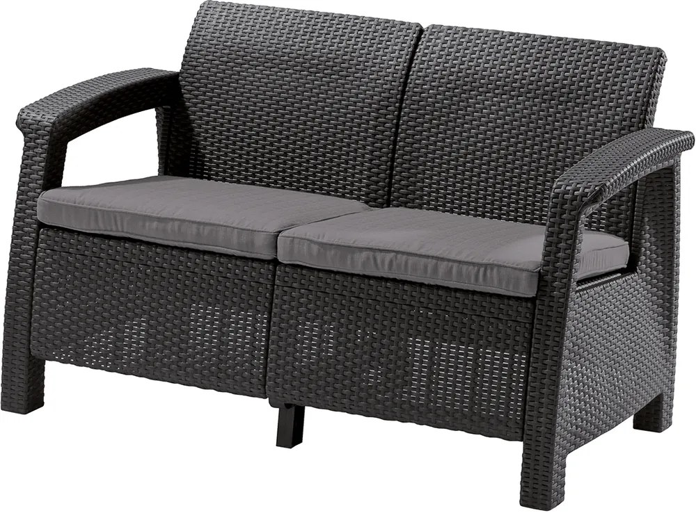 Záhradná pohovka CORFU LOVE SEAT | grafit