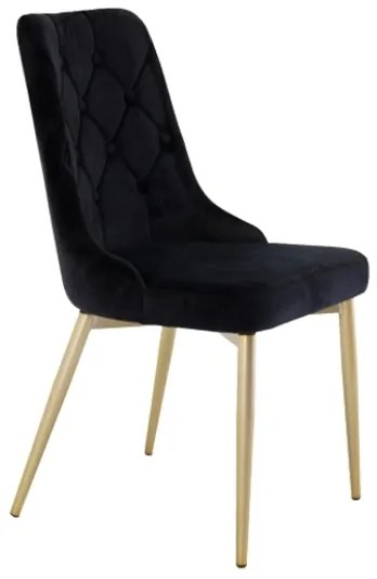 Velvet LYX stolička čierna/zlatá