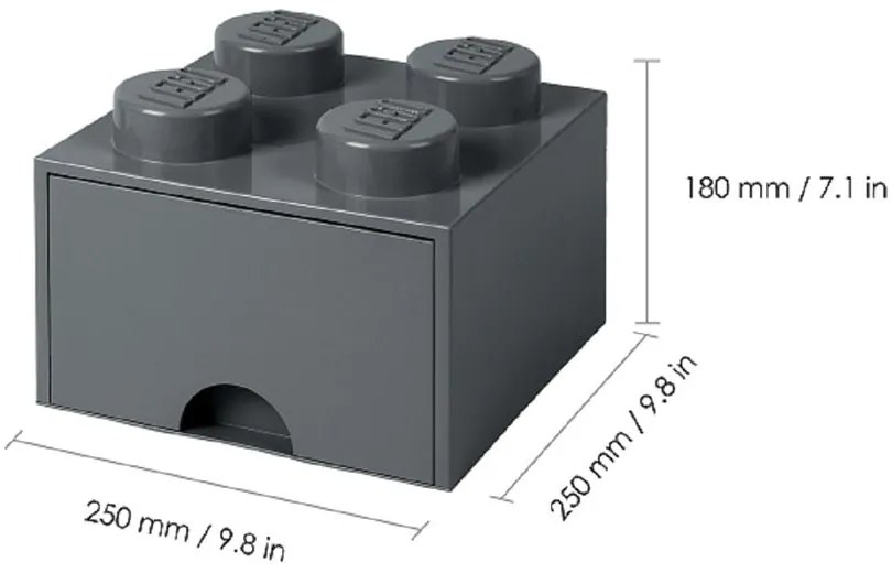 Detský tmavosivý úložný box so zásuvkou LEGO®