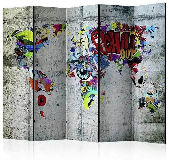 Paraván - Graffiti World [Room Dividers] Veľkosť: 225x172, Verzia: Akustický
