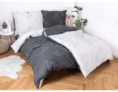 MKLozkoviny.sk Bavlnené obliečky Renforcé – Birds origami 140×200/70×90 cm