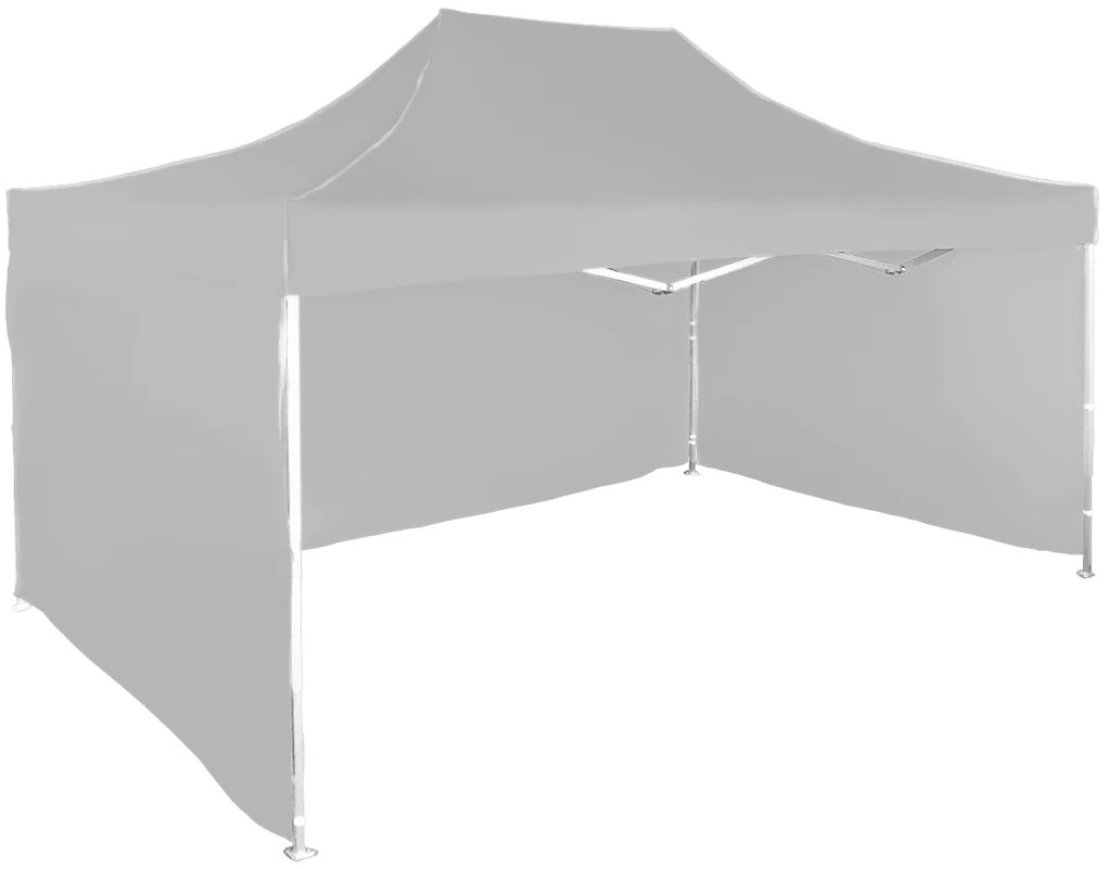 Rýchlorozkladací nožnicový stan 3x4,5m – hliníkový, 3 bočné plachty, Sivá / antracitová