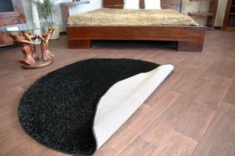 Guľatý koberec SHAGGY HIZA 5 cm čierny