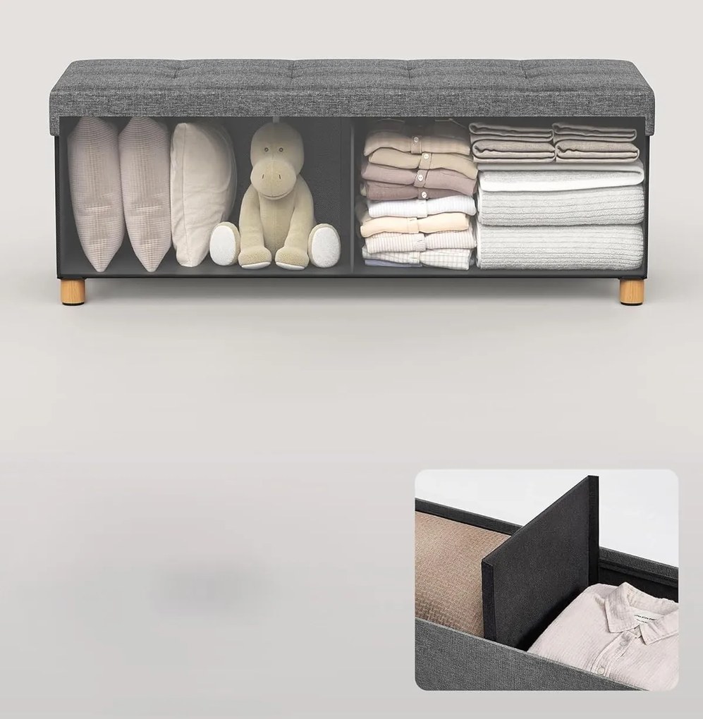 Taburet Engl s úložným prostorem šedý