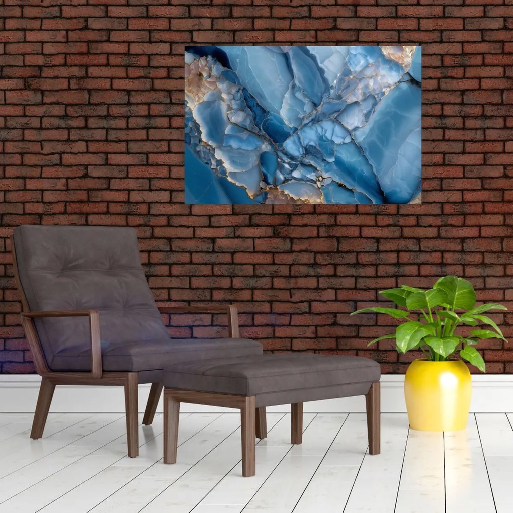 Obraz - Modrý členitý mramor (90x60 cm)
