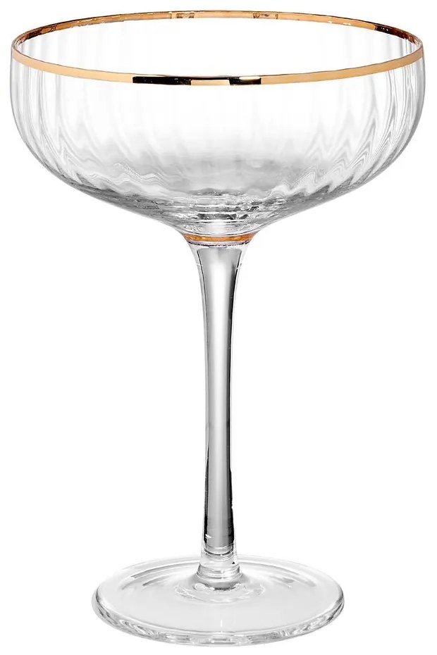 GOLDEN TWENTIES Pohár na šampanské so zlatým okrajom 400 ml
