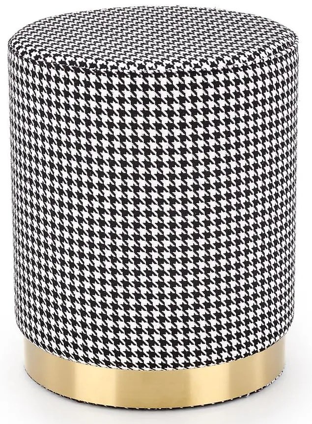 Taburetka Aruna čierna-biela/zlatý
