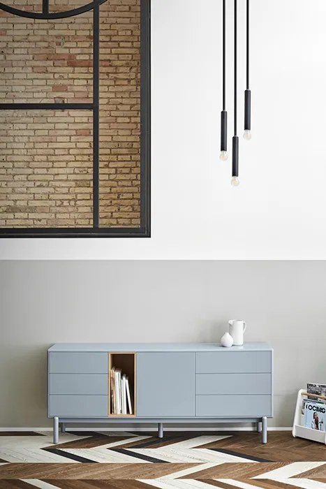 Teulat Corvo komoda do obývačky - Tmavosivá - 137 cm