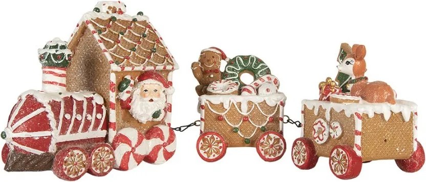 Vianočný perníkový vláčik so Santom Gingerbread Train - 33*10*15 cm