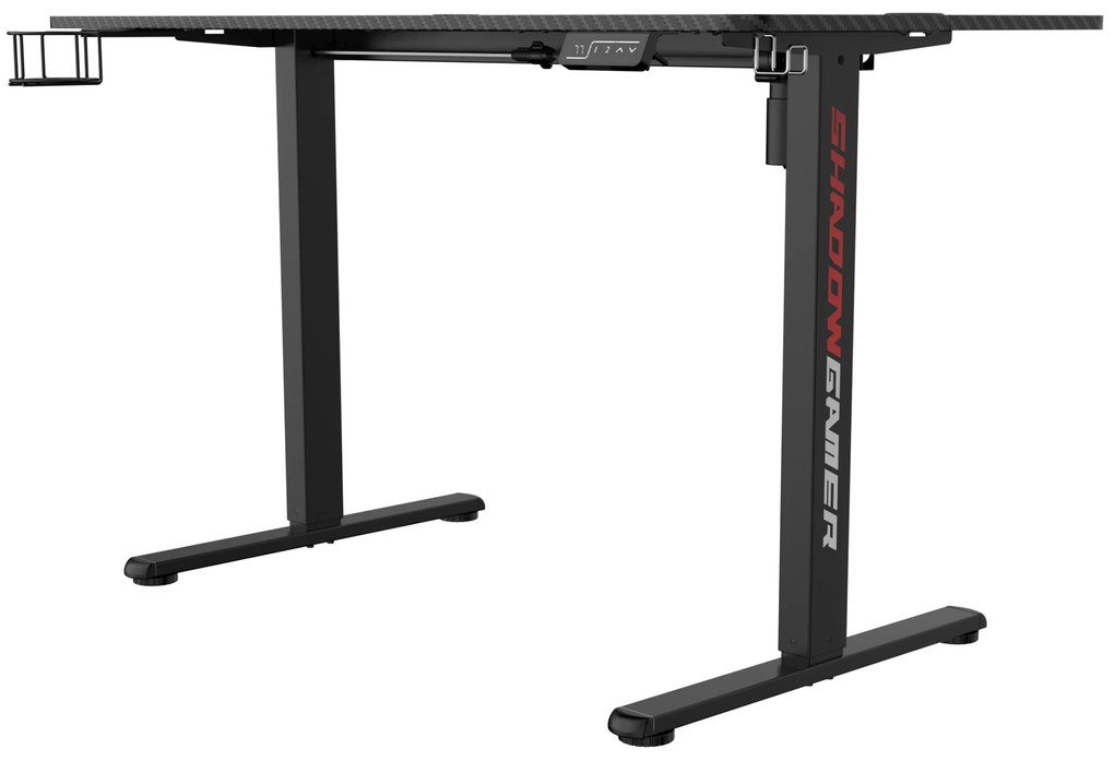 Výškovo nastaviteľný elektrický herný stôl SHADOW GAMER 1.0 120 cm čierny