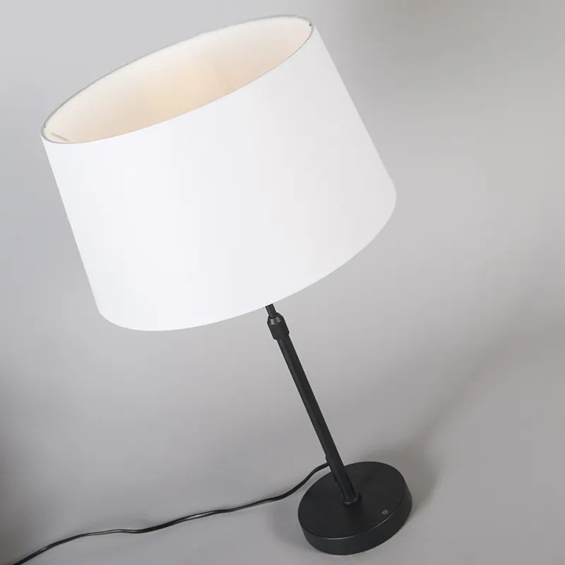 Stolná lampa čierna s tienidlom bielym 35 cm nastaviteľná - Parte