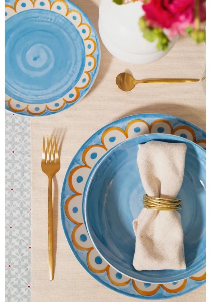 Svetlomodré porcelánové taniere v súprave 6 ks ø 27 cm Tangeri blue – Villa Altachiara
