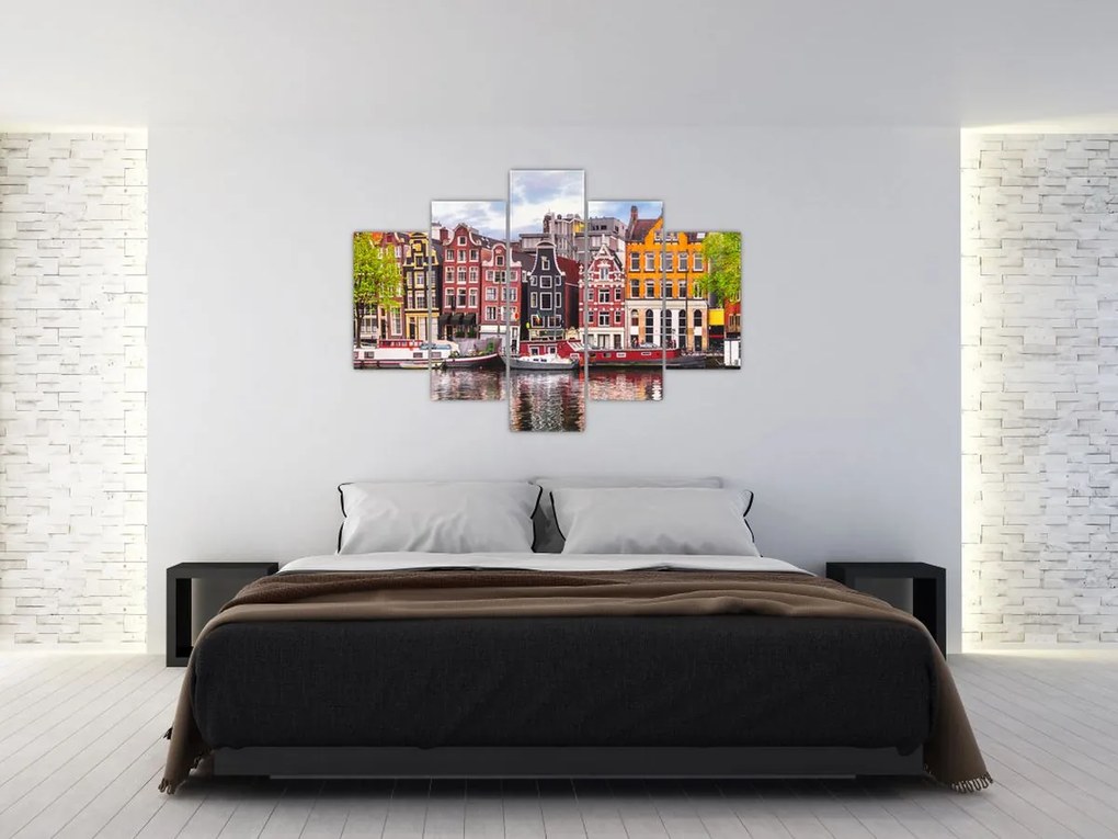 Obraz - Amsterdam, tanečné domy (150x105 cm)