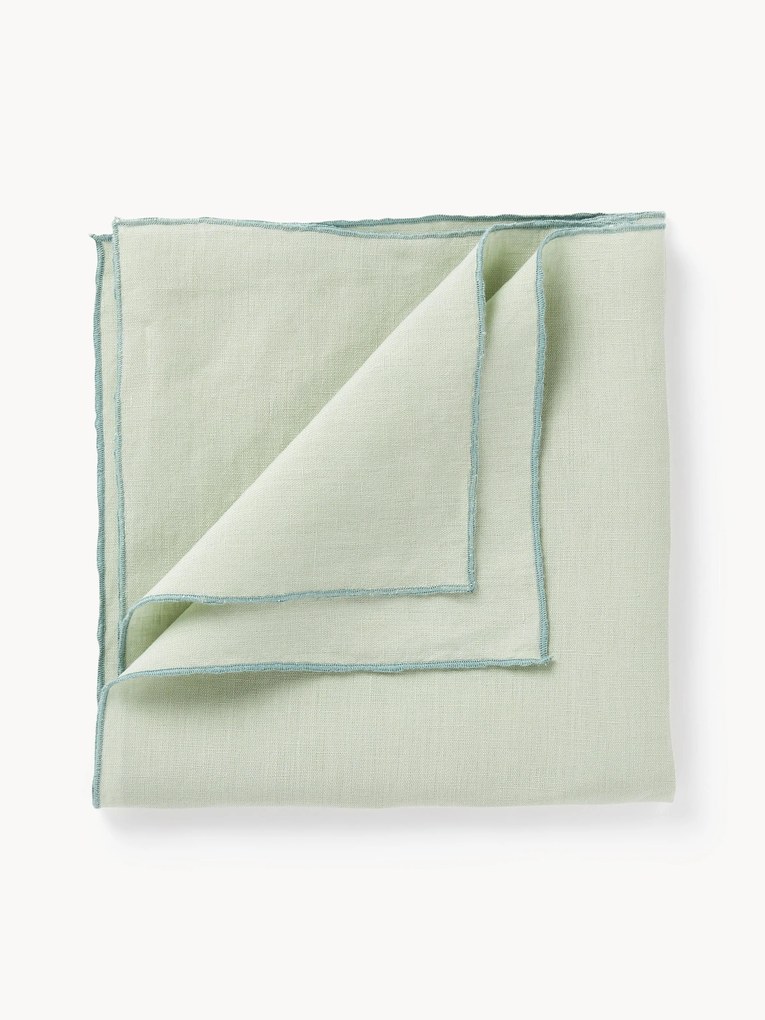 Ľanové obrúsky's dekoračným lemom Kennedy, 4 ks