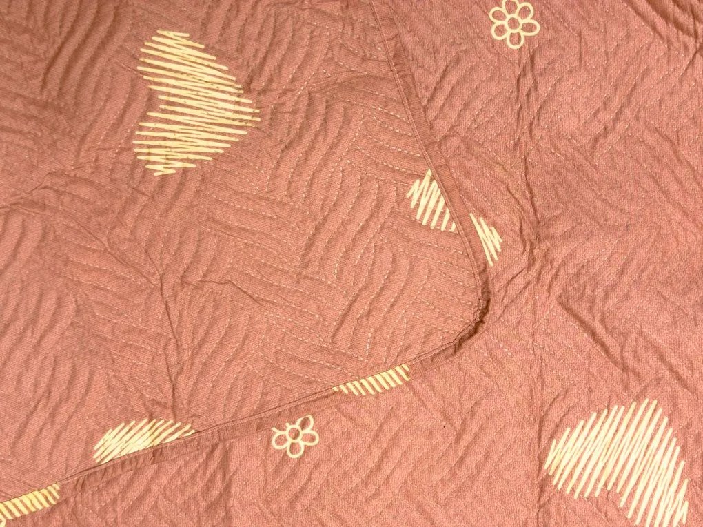 Prehoz na posteľ ORANGE HEART, ružový Rozmer: 220 x 240 cm