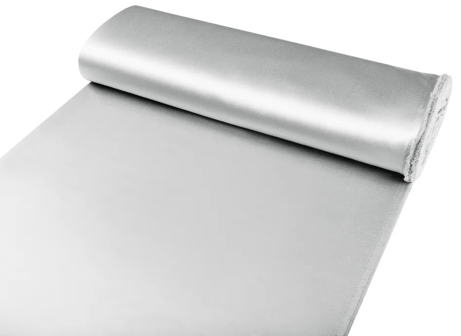 Biante Saténový záves LUX-011 Strieborný 140x210 cm