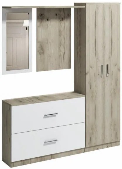 Predsieňová stena Carla 2, Country Grey/Biela