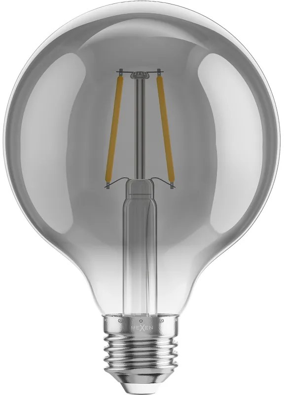 Mexen Vintis, LED žiarovka E27, G95, 2W, Teplá - 2200K, 150 lm, dymová - L157-E27-0222-70