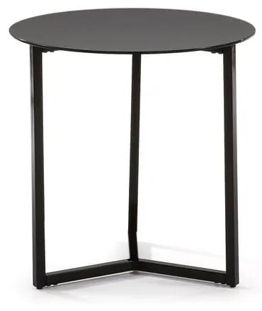 Čierny odkladací stolík Kave Home Marae, ⌀ 50 cm