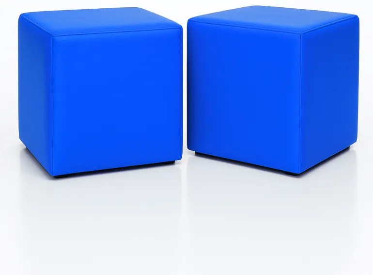 Sedací vak taburetka kocka modrá EMI