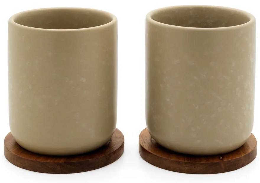 Béžové šálky z kameniny v súprave 2 ks 200 ml Umea – Bredemeijer