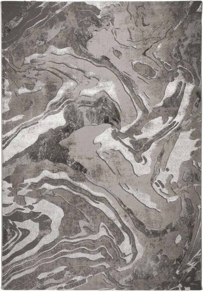 Flair Rugs, AKCIA: 200x290 cm Kusový koberec Eris Marbled Silver, šedá, kancelária
