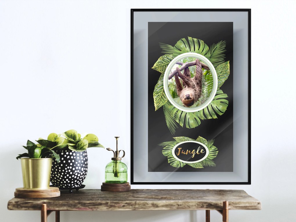 Artgeist Plagát - Sloth [Poster] Veľkosť: 20x30, Verzia: Zlatý rám s passe-partout