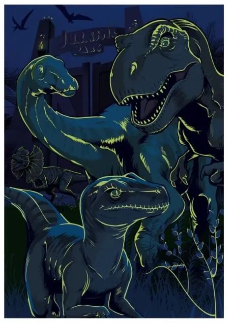 JURSKÝ SVET 100 XL neónové puzzle