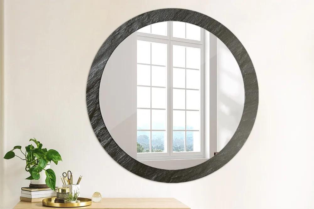 Okrúhle ozdobné zrkadlo Čierny kameň fi 90 cm