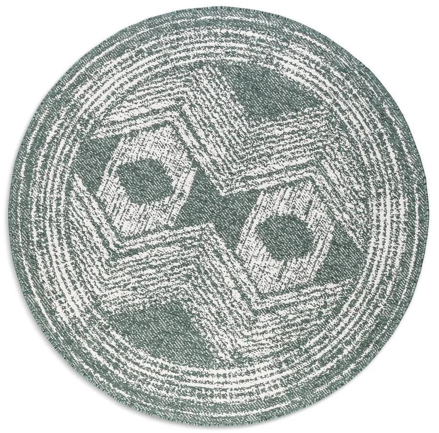 ELLE Decoration koberce Kusový koberec Gemini 106030 Green kruh z kolekcie Elle – na von aj na doma - 140x140 (priemer) kruh cm
