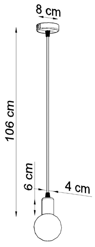 Závesné svietidlo Edison, čierne telo svietidla, výber z 10 farieb kábla