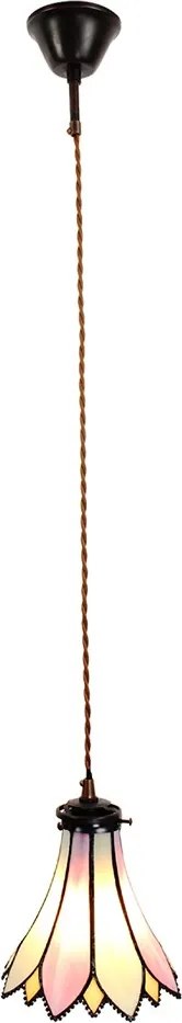 Závesná lampa Tiffany Flower pink - Ø 15*115 cm E14/max 1*25W