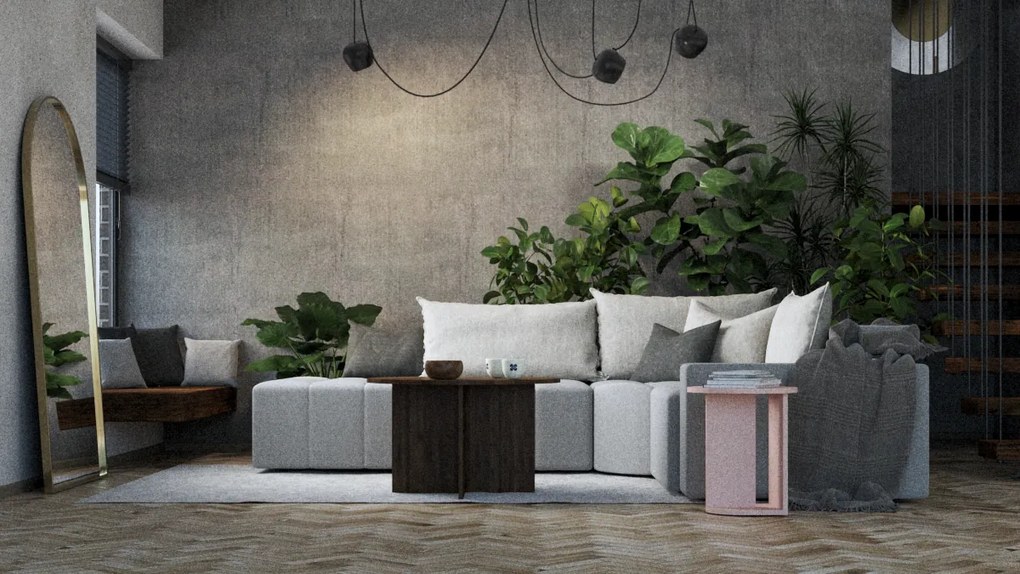 Odkládací stolek Phoebe 03 48 cm růžový