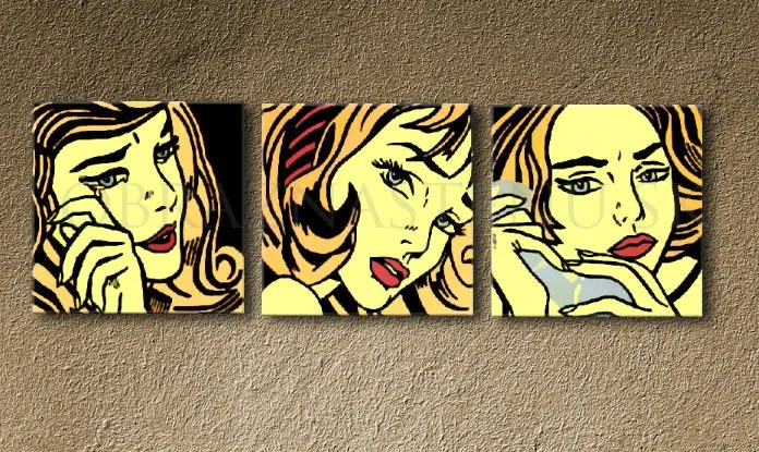 Ručne maľovaný POP Art obraz LICHTENSTEIN | rôzne rozmery