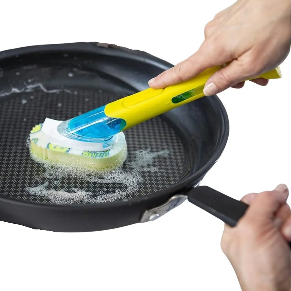 Houbička na nádobí s rukojetí a dávkovačem jaru SCRUB DISH DADDY