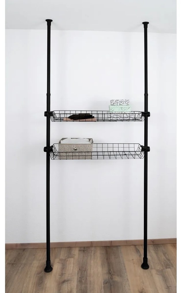Wenko Set 2 drôtených košov Herkules, čierna